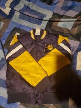 NBA Youth Jacket in Purple and Yellow Trim